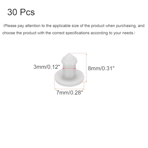 Image of MECCANIXITY Silicone Snap in Locking Hole Plugs,Rubber Panel Seal Cover Flush Type Panel Round for Kitchen Rubber Bulkheads Waterproof Sealing Plugs 3mm /0.12 Inch Diameter Grey,Pack of 30