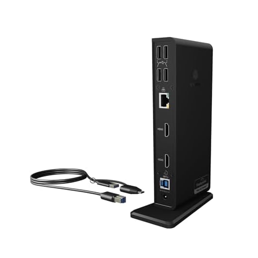 ICY BOX USB-C Docking Station (11-in-1) für 2 Monitore (2x HDMI), 4K 60Hz, 6-fach USB 3.0 HUB, Gigabit Ethernet, Audio, Schwarz, IB-DK2251AC