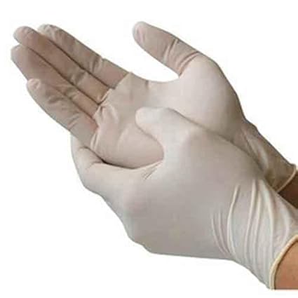 Comfort Disposable Latex Powdered Medical Examination Gloves (Large, 100 Pieces, white)