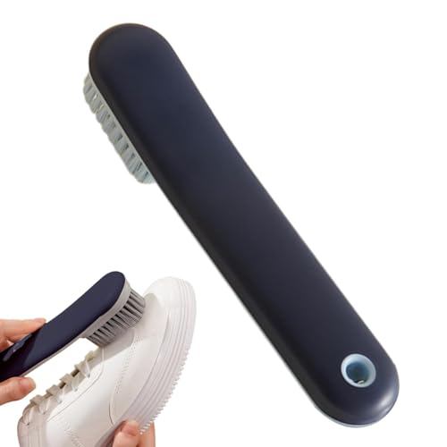Samuliy Cepillo de limpieza profesional para zapatos, cepillo de agarre ergonómico de cerdas suaves, cepillo multifuncional de mango largo para cuero, tenis, zapatos de lona