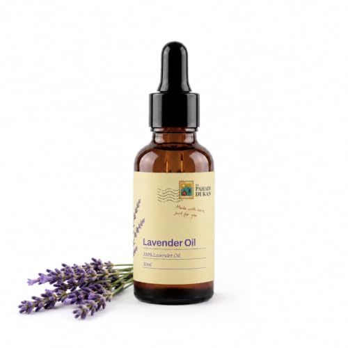 Image of My Pahadi Dukan Lavender Essential Oil 30 ml, Pure Natural Steam Distilled, Supports Healthy Hair & Growth, Skin Care, Hair Fall Control, and Relaxing Sleep, Organic, Undiluted, No Sulphate or Mineral Oil