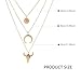 Women's Vintage Western Layered Necklaces Evil Eye Bull Head Crescent Moon Layered Necklace Boho Cowboy Cowgirl Geometric Pendant Chain Necklace Fashion Jewelry Gifts for Women (style2)