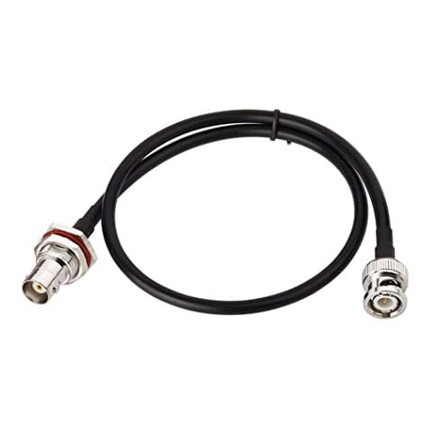 Bingfu BNC Male to Female Bulkhead Mount RG58 Coax Jumper Cable 60cm 2 feet Cover
