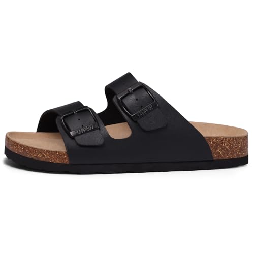 Image of Litfun Unisex Cork Footbed Sandal Summer Slip On Slide Sandals with Adjustable Buckle for Women Men