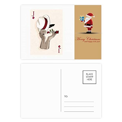 Cartes postales à jouer Père Noël diamant lot de 20 à offrir pour les vœux