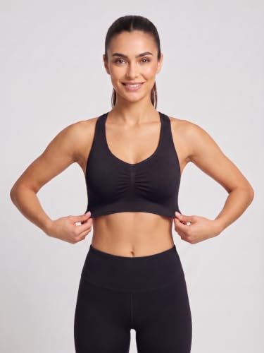 Image of Seamless Comfort: Padded Slip-On Sports Bra for Women - Effortless Support and Style (Free Size-Best for 30 to 36 Boob Size)