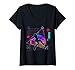 Damen Rock Climbing Aesthetic Vaporwave 80er Jahre Style Climbing Lover T-Shirt mit V-Ausschnitt