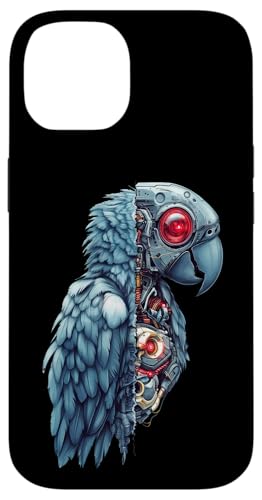 �ʔ����I�E�����{�b�g�������D�ƃT�C�{�[�O�I�E�����{�b�g Robot Parrot Lover Cyborg AI �X�}�z�P�[�X iPhone 14 �p