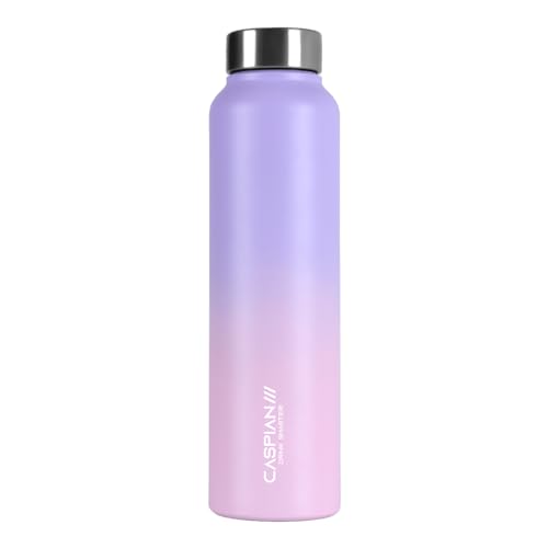 Image of CASPIAN / / / Astra ISI Certified Stainless Steel Water Bottle 1 ltr. (Orchid, 1 Litre) | Leak Proof Thunder for Fridge Home Office Travel School Kids Boys Girls Adults Sports Gym Yoga Gift | BPA Free
