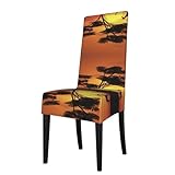 Tissu extensible : les housses de chaise africaines amusantes sont fabriquées en polyester et élasthanne de qualité supérieure avec une excellente élasticité pour s'assurer qu'elles s'adaptent parfaitement et tiennent bien, super douces au toucher, lisses et confortables, infroissables et durables.
