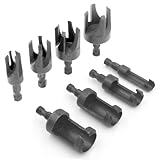 winova 木ダボドリルセット 6mm〜16mm 四歯面取りカッター＆プラグカッター 炭素鋼製 木工穴あけビット 六角軸6.35mm ホールソー 木工用切削工具