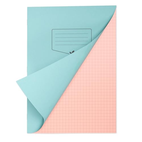 Silvine A4 Pink Paper Dyslexia Exercise Book | 48 7mm Square Pages, 80gsm Tinted Paper for SEN Supportive Learning & Memory Aid