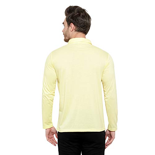 Image of Men's Cotton Blend Full Sleeve Zip Neck Polo T-Shirt (Pack of 1)