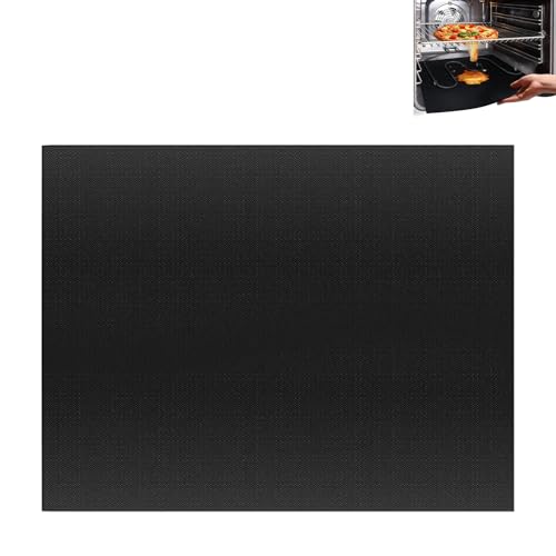 Alfombrilla Horno, Protector Horno Interior Reutilizable 50x40 cm, Alfombrilla Antiadherente Recortable Universal para Hornos Eléctricos, de Gas y con Ventilador, Fácil Limpieza en Lavavajillas, Negro