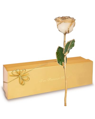 Image of Forever Rose Hand-Dipped in 24K Gold, Diamond April Birthstone