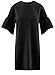 oodji Ultra Mujer Vestido Recto con Volantes en Las Mangas, Negro, ES...