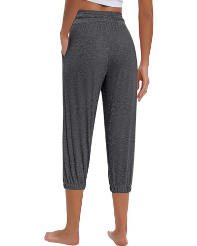 Ficerd 3 Pcs Women'S Capri Sweatpants Joggers Casual Sports Cropped Lounge Pants High Waisted Athletic With Pockets  thumb #3