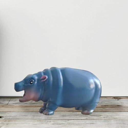 Statue d'hippopotame de prestige décoration en résine bleue pour centre de table - 2
