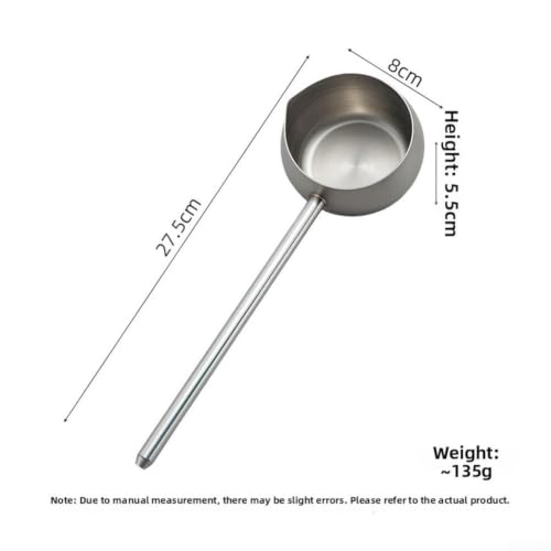 Cuchara de mango largo de acero 304, diseño resistente al calor para dosificar aceite con precisión 4