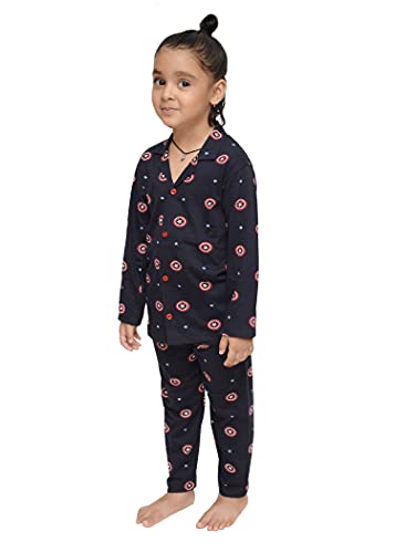 Image of 3BROS Kid's Pure Cotton Full Sleeves Night Suit /Dress for Boys /Girls Full Pajama & Top Sleep Suit Combo Set