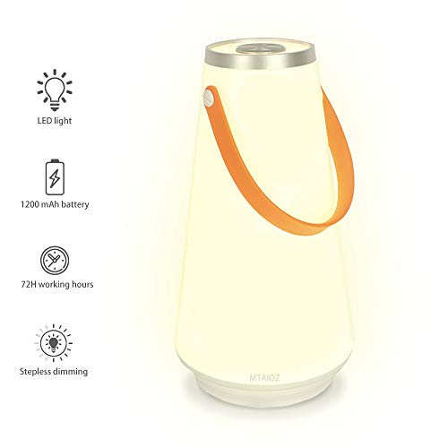 Veilleuse LED - Veilleuse Portable - Lampe de Chevet Rechargeable avec Bouton de Commande, Jusqu'à 12 Heures d'Autonomie, Convient pour étude, Chambre à Coucher, Extérieur, Camping