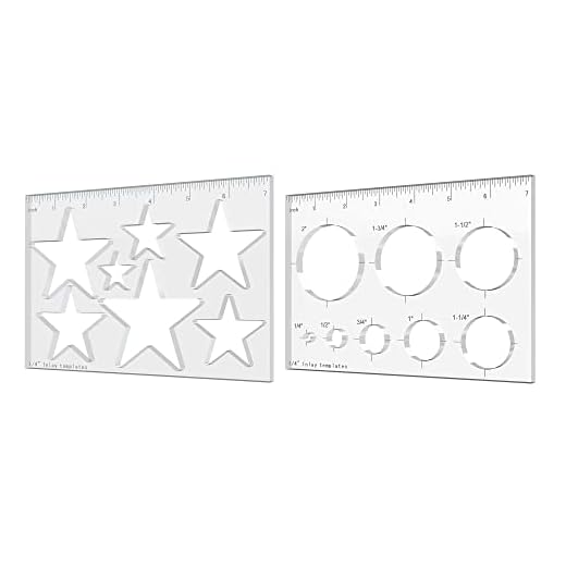Pack of 2 Router Jig Template,Butterfly Inlay Templates Decorative Router and Decorative Templates for Woodworking (Circle Star 2 Piece)