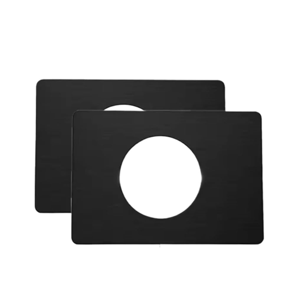Gentryroo Black 2Pc Repair Doors Lock Plate Stainless Steel Hardware Reinforcement Installation