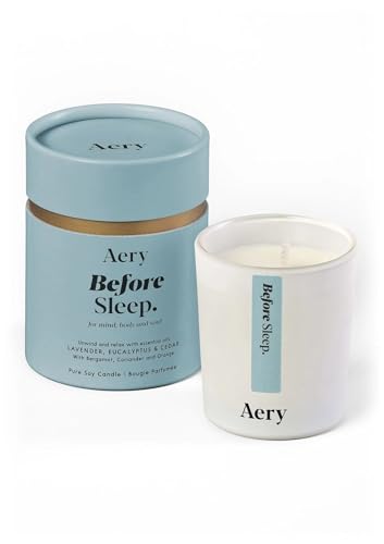 Aery Before Sleep Votive Soy Wax Candle - Lavender, Eucalyptus & Cedar with 100% Plant Based Wax & 15 Hour Burn Time