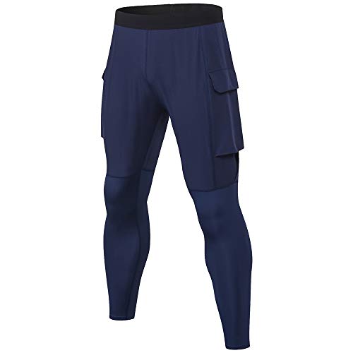 DECDEAL Calças esportivas masculinas Leggings de secagem rápida respirável Calças de ginástica Leggi