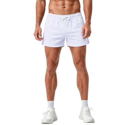 Mens Mesh Running Shorts 3 Inch Quick Dry Gym Athletic Workout Training Shorts for Men with Pockets — view 6