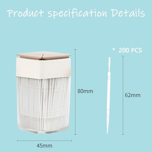 Image of 200PCS Toothpick,Interdental Brush for Teeth,Double Head Dental Floss Interdental Toothpick,Plastic Toothpicks for Teeth for Teeth Cleaning Tools(White)