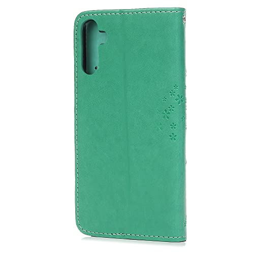 Samsung Galaxy A05S Case Wallet Premium Flip Phone Case Shockproof PU Leather Owl Tree Embossed Magnet Cover for Samsung Galaxy A05S with Kickstand Card Holder & 1 Touch Pen, Green - Image 2