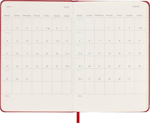 AGENDA SEMANAL 2024 POCKET ROJO TAPA DURA