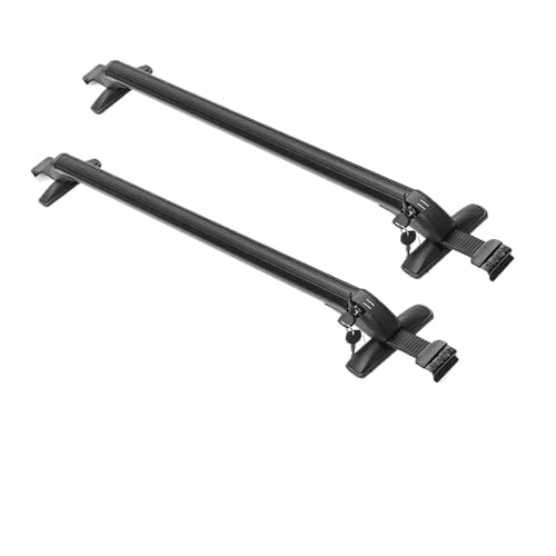Portaequipajes para Vehículos 1 Par De Barras Portaequipajes Universales para Techo Coche Aluminio Negro con Cerradura Y Parte Superior