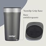 Contigo Streeterville Stainless Steel Travel Mug with Splash-Proof Lid, Vacuum-Insulated Tumbler for Coffee and Tea with Grip Base to Prevent Slipping, Sake, 16 oz (473 mL)