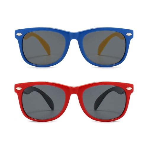 Image of FANNYGO 3 Pack Kids Sunglasses for Boys Girls Kid children's Polarized Sunglasses Age 3-10