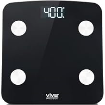 Vive Precision Smart Bathroom Scale for Body Weight 400lbs - Digital Scale with BMI, Body Fat, Muscle Mass & 10 Extra Measurements - Accurate Home Bath Scale, Easy to Read, Backlit LCD Display