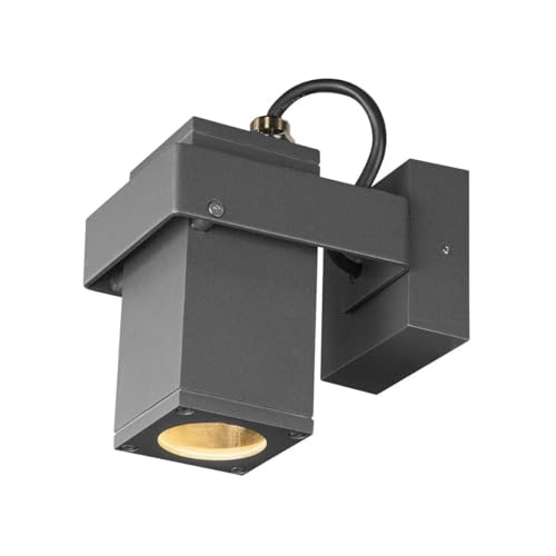 SLV luminaria de superficie de pared y techo THEO BRACKET CW/Iluminación para paredes, caminos, entradas, foco led de exterior, proyector de techo / GU10 IP65 7 W antracita