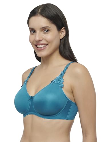Image of Triumph International Minimizer Women Bra Wired Non Padded High Support Big Cup Lingerie Visual Bust Reduction Comfort Bra Floral Lace Full Coverage Shapewear Wide Straps & U-Back Support Pack of 1