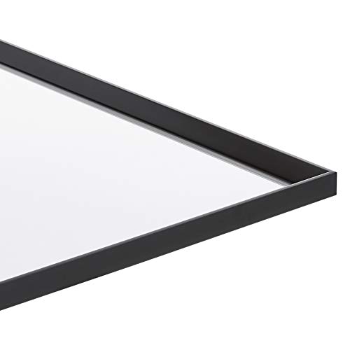 Image of Amazon Basics Rectangular Wall Mount Mirror for Bedroom, Bathroom, Living Room, Entryway, 24 inch x 36 inch, Peaked Trim, Black, Hangs Horizontally or Vertically