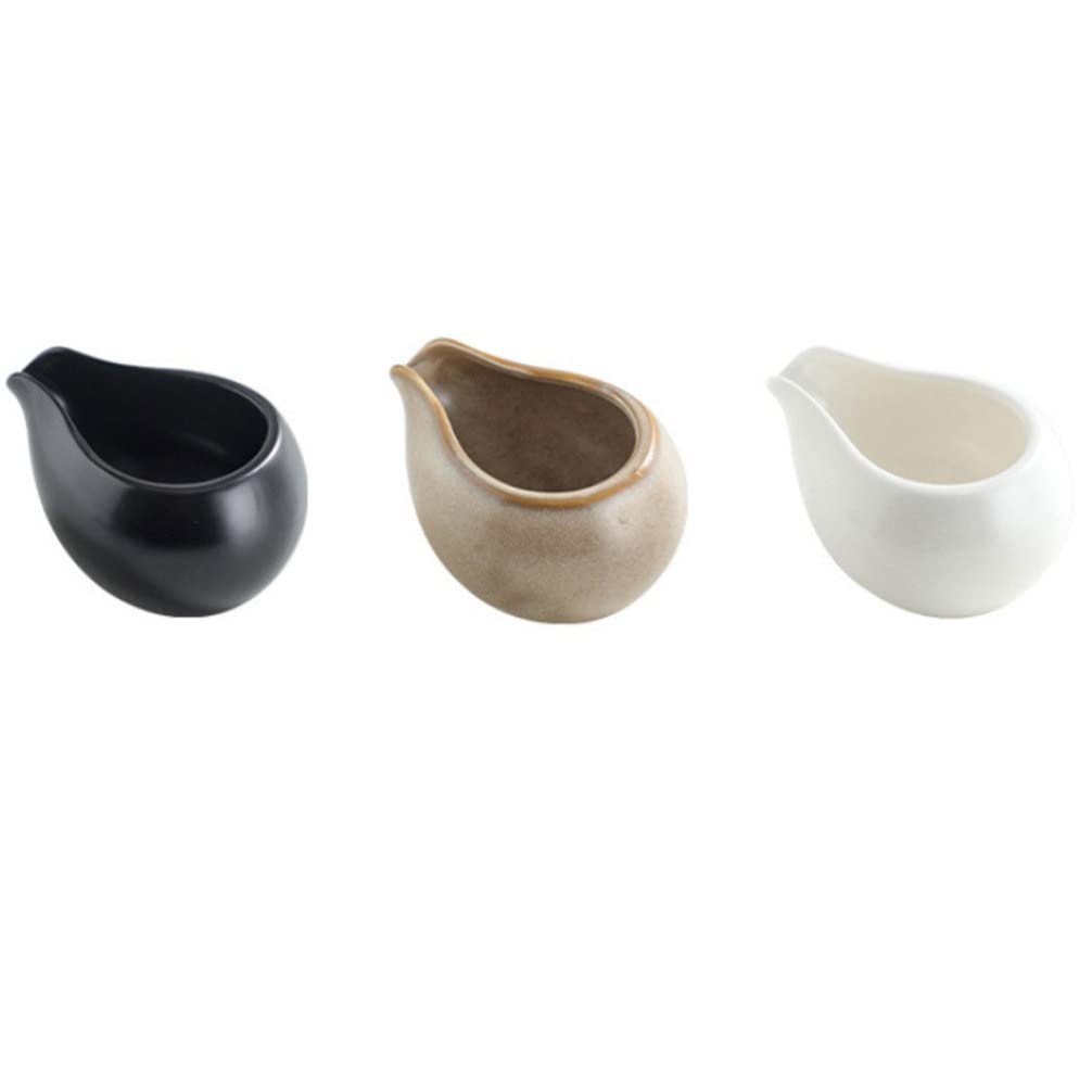 Lot de 2 Mini Pots à Lait en céramique pour Sauce au Lait pichet à café Tasse à Miel Vintage avec Bec verseur pour Lait thé café Sauce Bol de Service,
