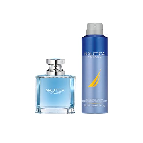 Nautica Voyage Eau de Toilette + Deo Body Spray Gift Set, Notes of Apple, Cedarwood, Mimosa, Men's Fragrance, Long Lasting, Everyday Fragrance - Image 3