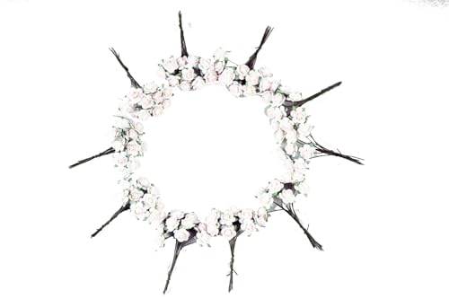 KADADSA 100 pcs Tiny Artificial Roses Mixed Whtie Color Five Color Mulberry Paper Flower 15-18 mm Flower Wedding Scrapbooking (15-18 mm)