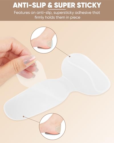 ONUEMP Heel Grips, High Heel Cushion Inserts for Too Big Shoes, Reusable Anti-Slip Shoe Pads Foot Insoles and Metatarsal Pads for Women, Heel Blister Prevention - 6 Pairs