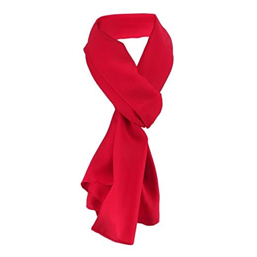 TigerTie dames Chiffon foulard rouge unicolor taille 160 cm x 36 cm - écharpe