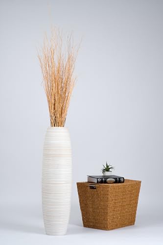 Image of Leewadee Large Floor Vase 34 inches Mango Wood for Pampas Grass, Dried Flowers