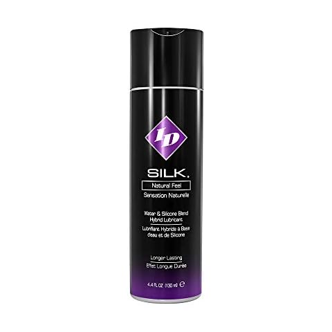 ID Lubricants Silk Personal Lubricant - Water and Silicone Based Lube, 4.4 Fl Oz Bottle, Creamy White, (SLK-04) Cover