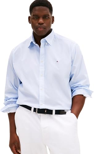 Tommy Hilfiger Herren Hemd Bt-Flex Poplin Micro Regular Fit, Blau (Blue Spell/Allover), XXL