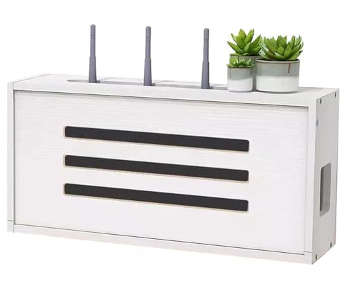 HFGHGDF Caja Router, Caja Router Pared, Router Estantería de TV Cable Ocultar Organizador de Pared, Estante Flotante para Router(White)