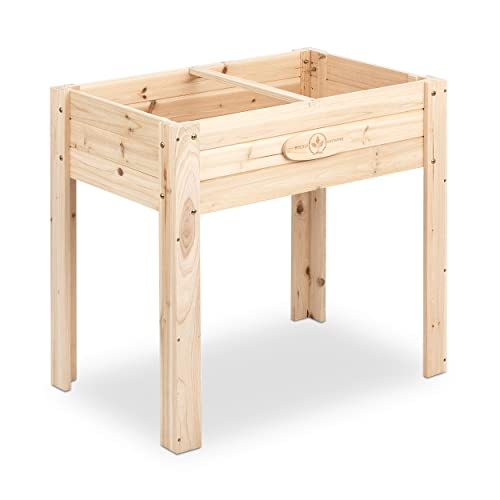 Boldly Growing Cedar Raised Planter Box with Legs – Elevated Wood Raised Garden Bed Kit – Grow Herbs and Vegetables Outdoors – Naturally Rot-Resistant - Unmatched Strength Lasts Years (31x20)